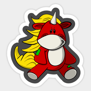 Red Rocker Unicorn Sticker